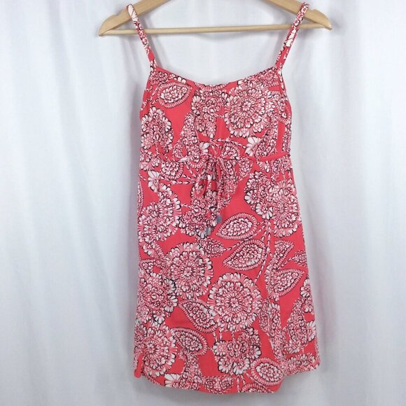 Upstream Other - UPSTREAM One Piece Swimdress‎ Womens Size 8 Floral Built in Bra Pink Swimsuit